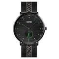 SKMEI 9218 Men Horizontal Striped Arabic Numeral Dial Mesh Belt Quartz Watch Green
