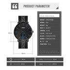 SKMEI 9218 Men Horizontal Striped Arabic Numeral Dial Mesh Belt Quartz Watch