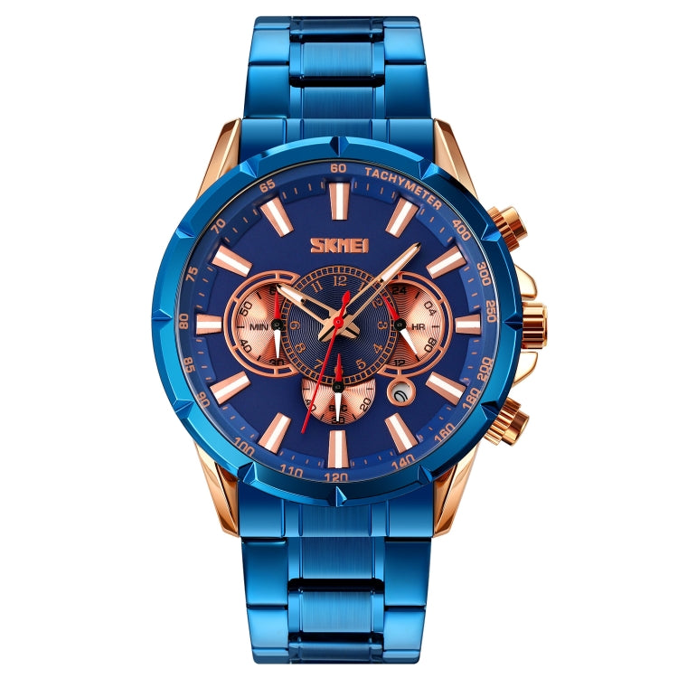 Stopwatch – Stainless Steel #5 Rose Gold Blue