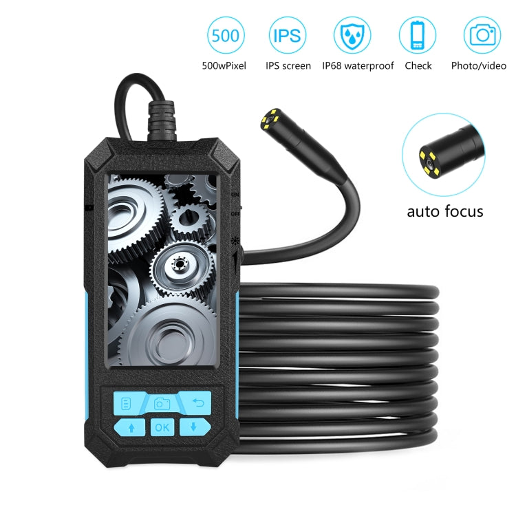 P90 14mm 4.5 inch HD 500W Autofocus Camera Endoscope Portable Waterproof Industrial Pipe Endoscope,, Hard Cable Length: 2m, Hard Cable Length: 5m, Hard Cable Length: 10m