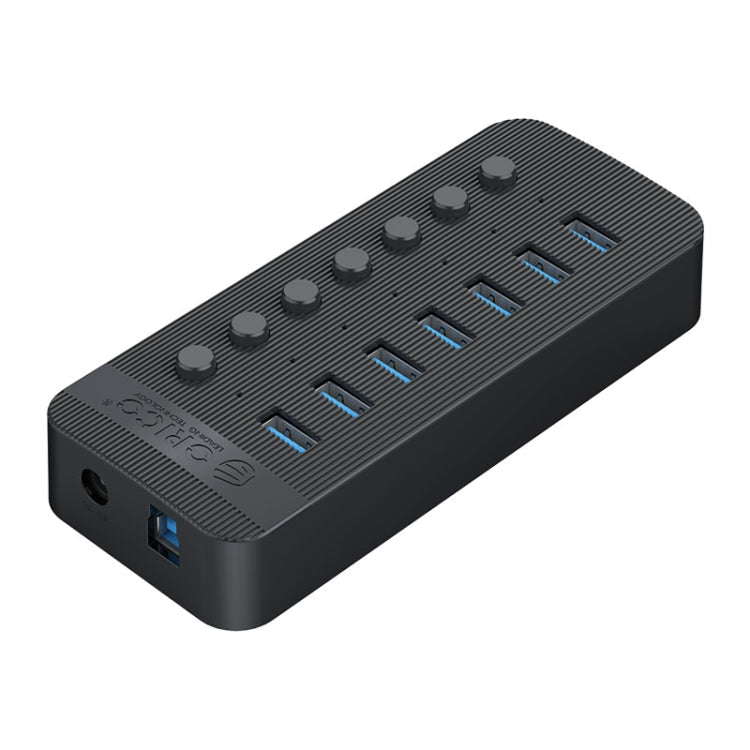 ORICO CT2U3-7AB-WH 7 In 1 Plastic Stripes Multi-Port USB HUB with Individual Switches, CT2U3-7AB-BK US Plug, CT2U3-7AB-WH US Plug – TPU CT2U3-7AB-BK US Plug Black