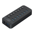 ORICO CT2U3-7AB-WH 7 In 1 Plastic Stripes Multi-Port USB HUB with Individual Switches, CT2U3-7AB-BK US Plug, CT2U3-7AB-WH US Plug – TPU CT2U3-7AB-BK US Plug Black
