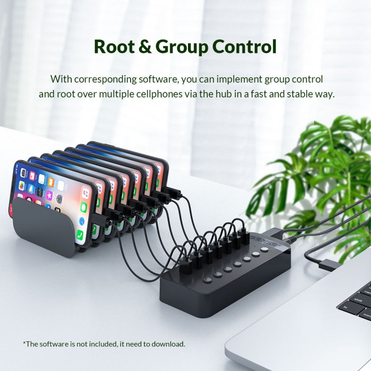 ORICO CT2U3-7AB-WH 7 In 1 Plastic Stripes Multi-Port USB HUB with Individual Switches, CT2U3-7AB-BK US Plug, CT2U3-7AB-WH US Plug – TPU
