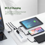 ORICO CT2U3-7AB-WH 7 In 1 Plastic Stripes Multi-Port USB HUB with Individual Switches, CT2U3-7AB-BK US Plug, CT2U3-7AB-WH US Plug – TPU