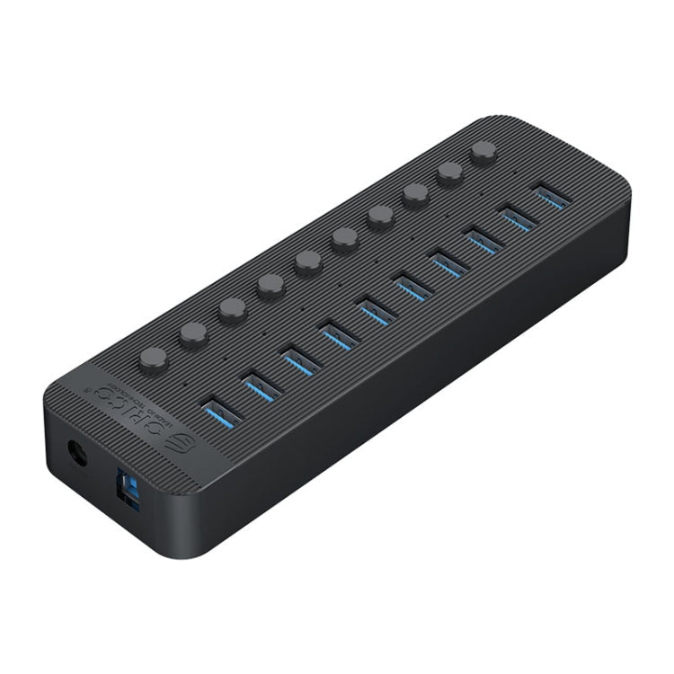 ORICO CT2U3-10AB-WH 10 In 1 Plastic Stripes Multi-Port USB HUB with Individual Switches,, CT2U3-10AB-BK UK Plug, CT2U3-10AB-WH UK Plug, CT2U3-10AB-BK EU Plug, CT2U3-10AB-WH EU Plug, CT2U3-10AB-BK AU Plug, CT2U3-10AB-WH AU Plug – TPU CT2U3-10AB-BK EU Plug Black