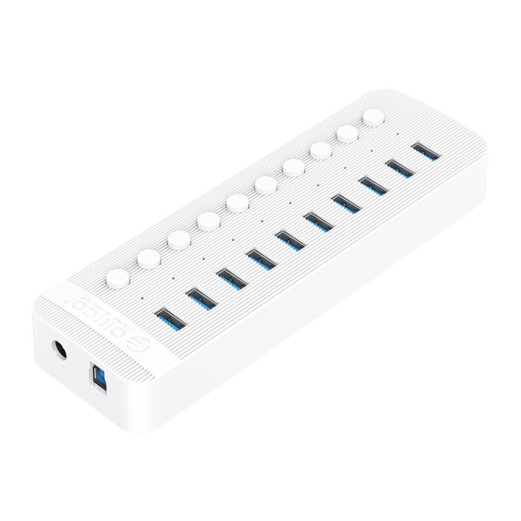 ORICO CT2U3-10AB-WH 10 In 1 Plastic Stripes Multi-Port USB HUB with Individual Switches,, CT2U3-10AB-BK UK Plug, CT2U3-10AB-WH UK Plug, CT2U3-10AB-BK EU Plug, CT2U3-10AB-WH EU Plug, CT2U3-10AB-BK AU Plug, CT2U3-10AB-WH AU Plug – TPU CT2U3-10AB-WH UK Plug White
