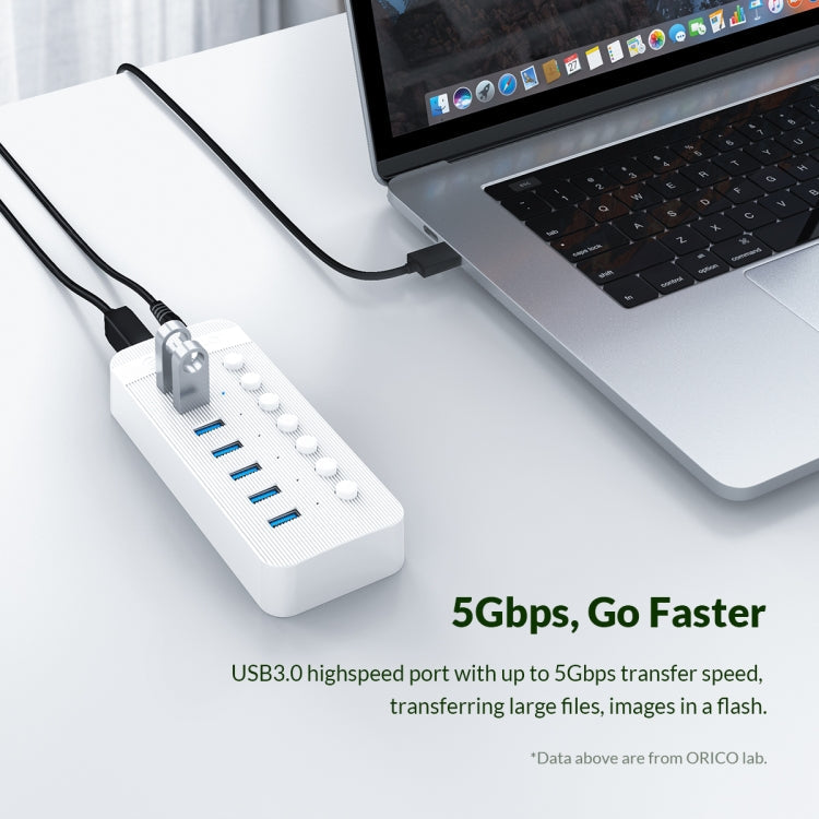 ORICO CT2U3-10AB-WH 10 In 1 Plastic Stripes Multi-Port USB HUB with Individual Switches,, CT2U3-10AB-BK UK Plug, CT2U3-10AB-WH UK Plug, CT2U3-10AB-BK EU Plug, CT2U3-10AB-WH EU Plug, CT2U3-10AB-BK AU Plug, CT2U3-10AB-WH AU Plug – TPU