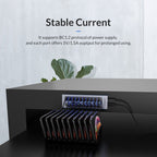 ORICO AT2U3-7AB-GY-BP 7 In 1 Aluminum Alloy Multi-Port USB HUB with Individual Switches,, EU Plug, UK Plug, AU Plug – Aluminum Alloy, TPU