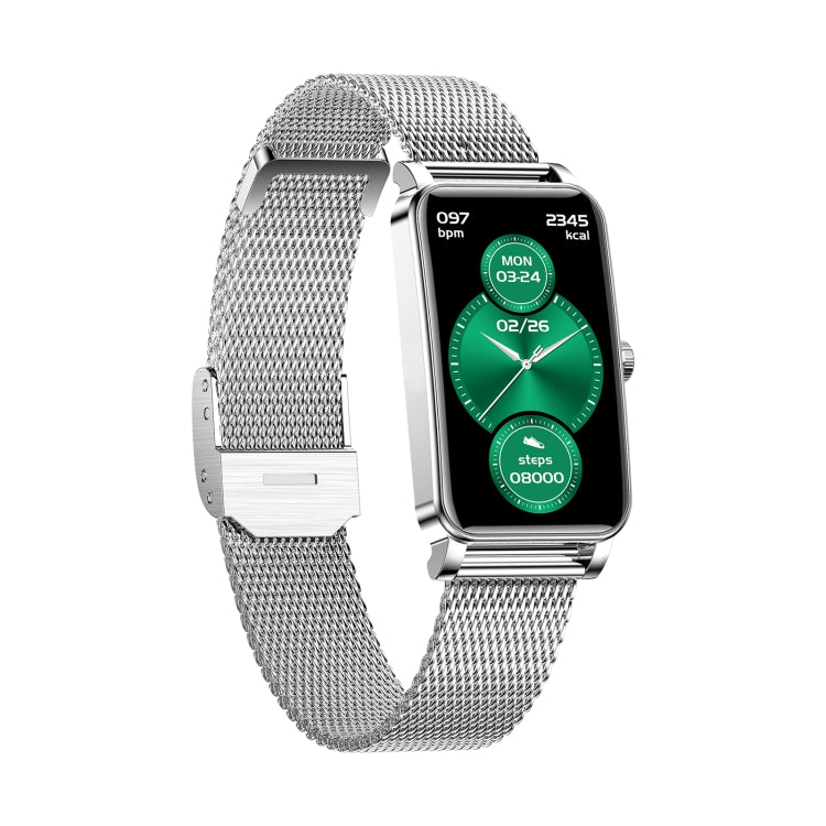 ZX19 Smart Watch – 1.45" Screen, IP68 Waterproof, Heart Rate Monitoring (Silver) #2 Steel Strap(Silver) Silver