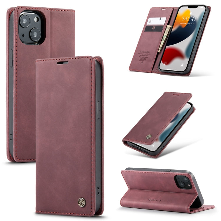 CaseMe-013 Case – Leather (iPhone 13 mini) For iPhone 13 mini Wine Red