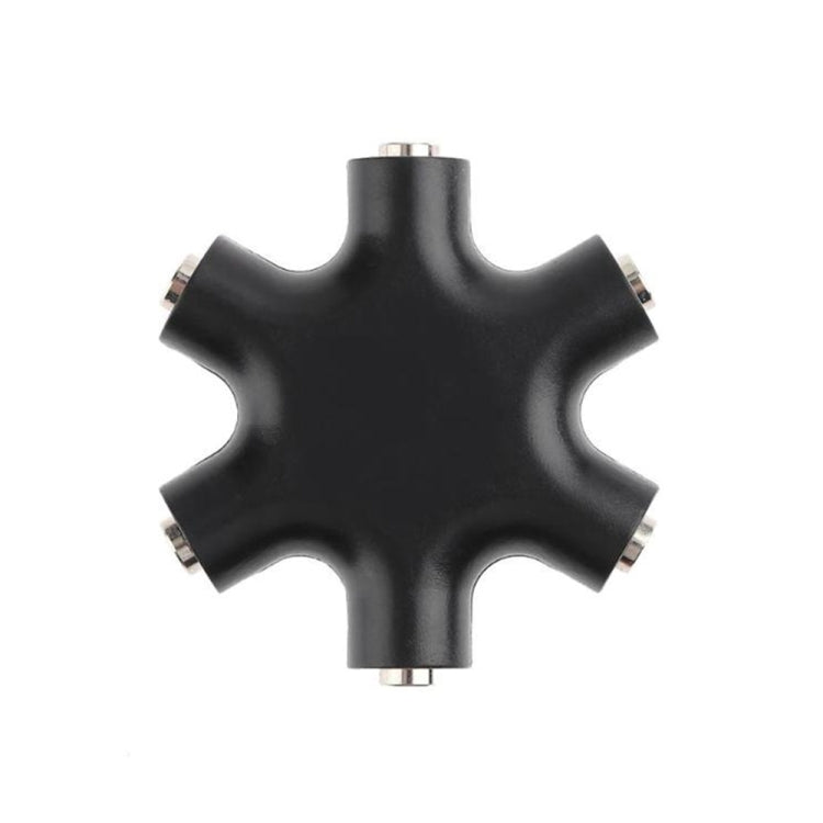 6 in 1 Audio Adapter 3.5mm Jack Multi Port Hub Aux Headphone Splitter Converter – TPU Black
