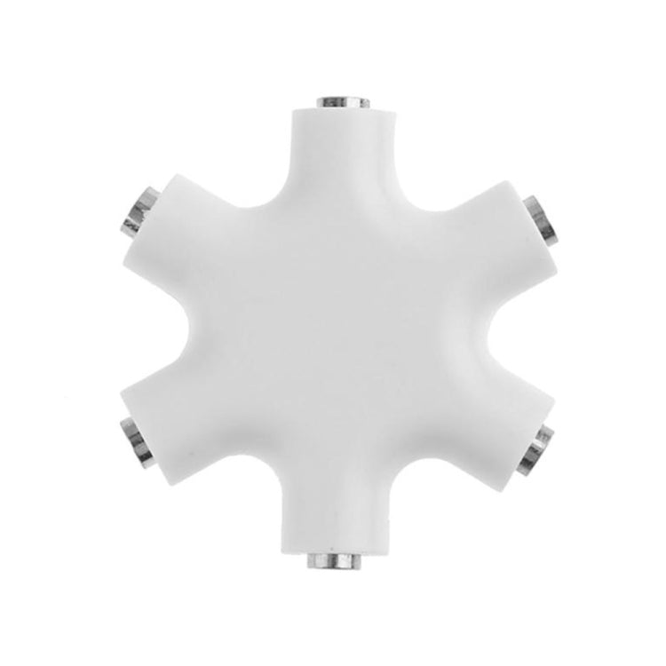 6 in 1 Audio Adapter 3.5mm Jack Multi Port Hub Aux Headphone Splitter Converter – TPU White