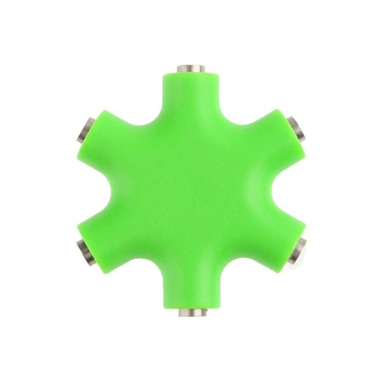 6 in 1 Audio Adapter 3.5mm Jack Multi Port Hub Aux Headphone Splitter Converter – TPU Green