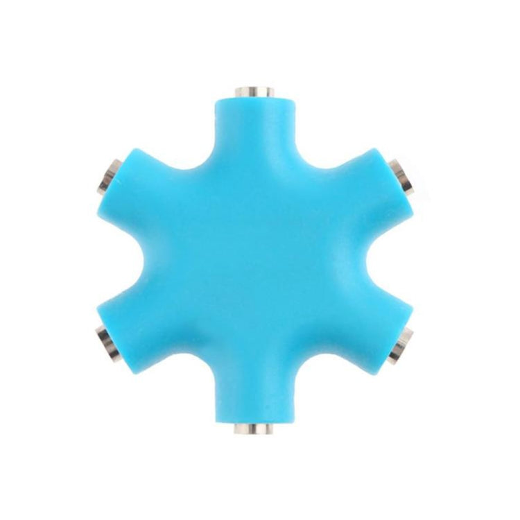 6 in 1 Audio Adapter 3.5mm Jack Multi Port Hub Aux Headphone Splitter Converter – TPU Blue