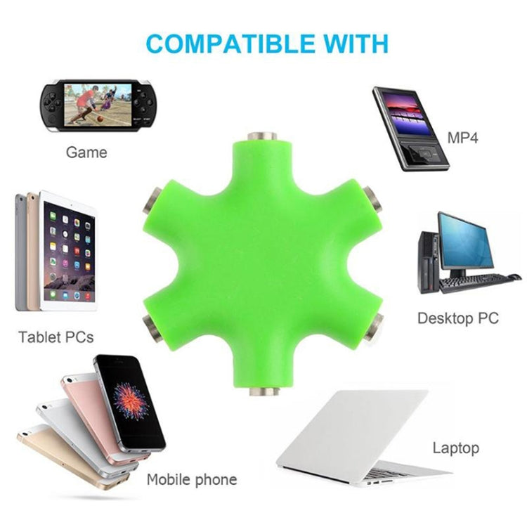 6 in 1 Audio Adapter 3.5mm Jack Multi Port Hub Aux Headphone Splitter Converter – TPU