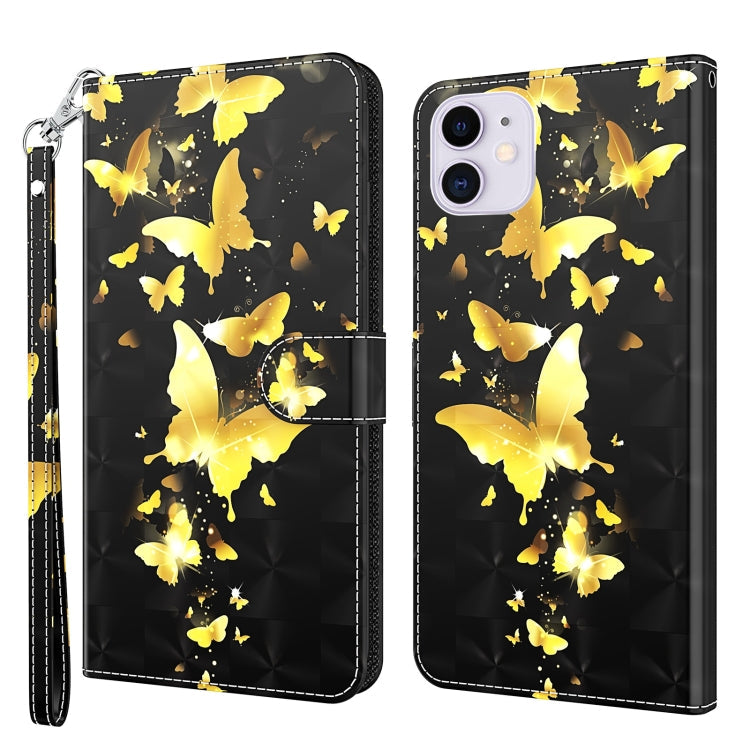 Case – Leather (iPhone 13 mini) #14 For iPhone 13 mini Gold Butterflies