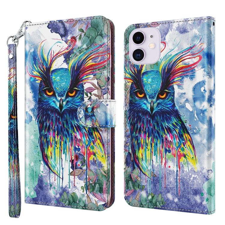 Case – Leather (iPhone 13 mini) #14 For iPhone 13 Watercolor Owl