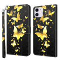 Case – Leather (iPhone 13 Pro) #2 For iPhone 13 Pro Gold Butterflies