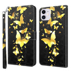 Case – Leather (iPhone 13 Pro) #2 For iPhone 13 Pro Gold Butterflies