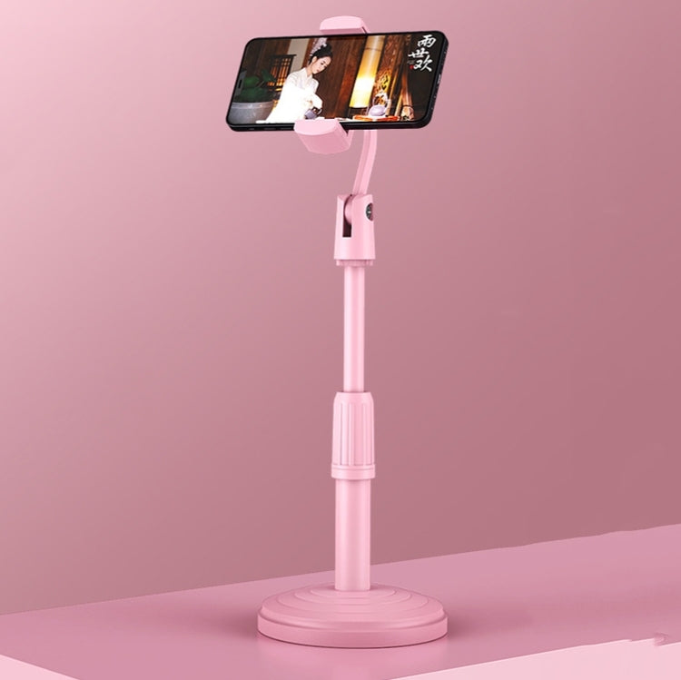 Desktop Stand Mobile Phone Tablet Live Broadcast Stand Telescopic Disc Stand, 1 PC 1 PC Pink