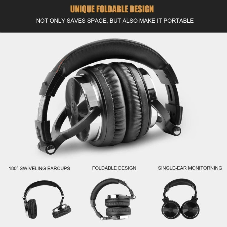 OneOdio Pro-10 Head-mounted Noise Reduction Wired Headphone with Microphone, Black Red, Black, Grey Khaki, Grey Blue, Blue, Rose Gold – Durable Build, Easy to Use