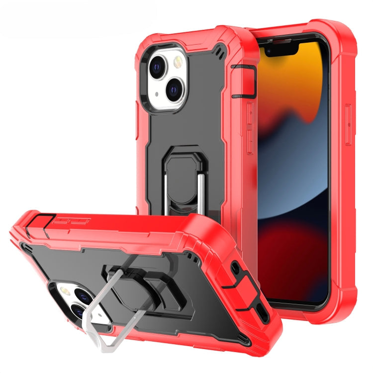 PC Protective Case – Shockproof (iPhone 13 mini) For iPhone 13 Red + Black