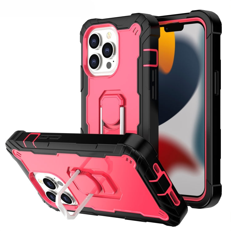 PC Protective Case – Shockproof (iPhone 13 Pro) For iPhone 13 Pro Black + Rose Red