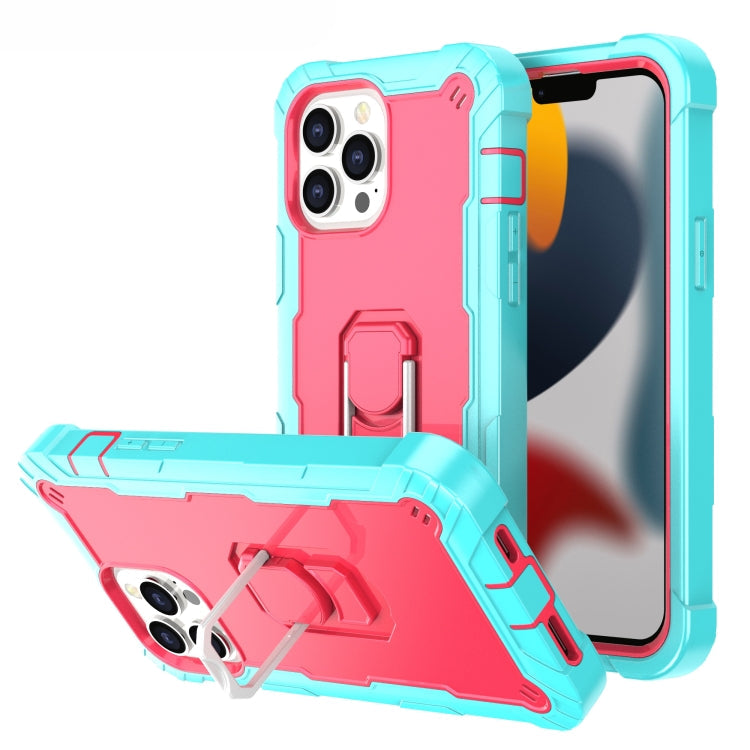 PC Protective Case – Shockproof (iPhone 13 Pro) For iPhone 13 Pro Max Mint Green + Rose Red