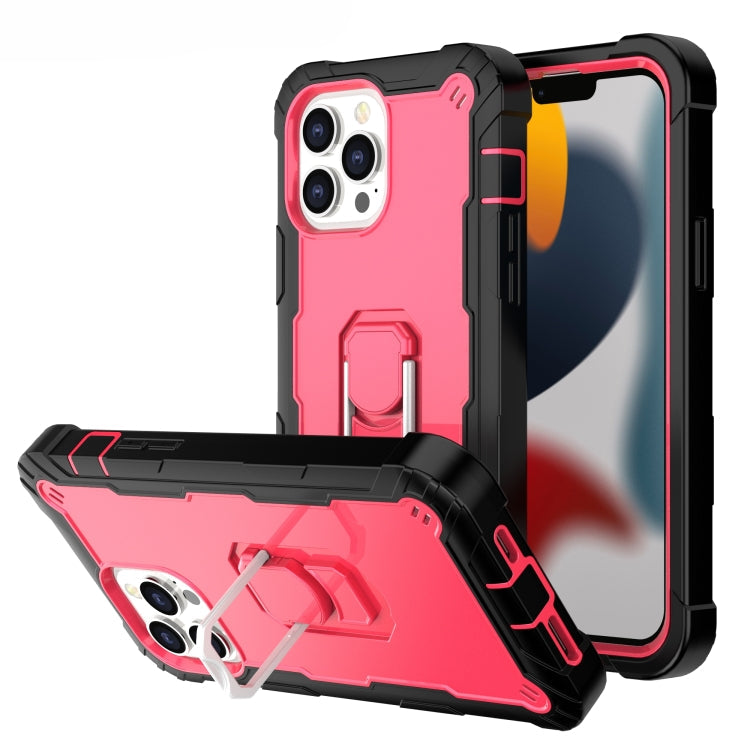PC Protective Case – Shockproof (iPhone 13 Pro) For iPhone 13 Pro Max Black + Rose Red