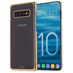 GEBEI Shockproof Plating PC Protective Case, For Galaxy S10e, For Galaxy S10, For Galaxy S10+ For Galaxy S10e Gold