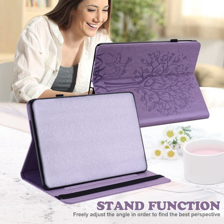 Tree & Deer Pattern Pressed Printing Horizontal Flip PU Leather Case with Holder & Card Slots & Sleep / Wake-up Function, For Samsung Galaxy Tab A7 10.4 2020, For Samsung Galaxy Tab S6 Lite
