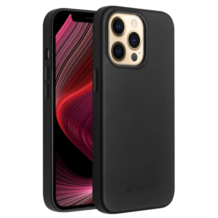 QIALINO Nappa Cowhide MagSafe Magnetic Protective Case, For iPhone 13 Pro, For iPhone 13 Pro Max, For iPhone 13, For iPhone 13 mini For iPhone 13 Pro Black
