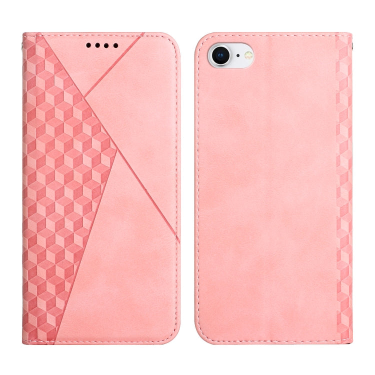 Diamond Pattern Splicing Skin Feel Magnetic Horizontal Flip Leather Case with Card Slots & Holder & Wallet – Magnetic, Card Slot, Flip, For iPhone XS Max, For iPhone SE 2022 / SE 2020 / 7 / 8 / 6, For iPhone 7 Plus / 8 Plus For iPhone SE 2022 SE 2020 7 8 6 Rose Gold