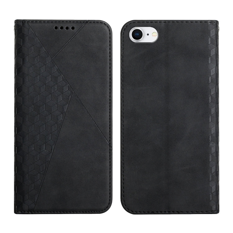 Diamond Pattern Splicing Skin Feel Magnetic Horizontal Flip Leather Case with Card Slots & Holder & Wallet – Magnetic, Card Slot, Flip, For iPhone XS Max, For iPhone SE 2022 / SE 2020 / 7 / 8 / 6, For iPhone 7 Plus / 8 Plus For iPhone SE 2022 SE 2020 7 8 6 Black