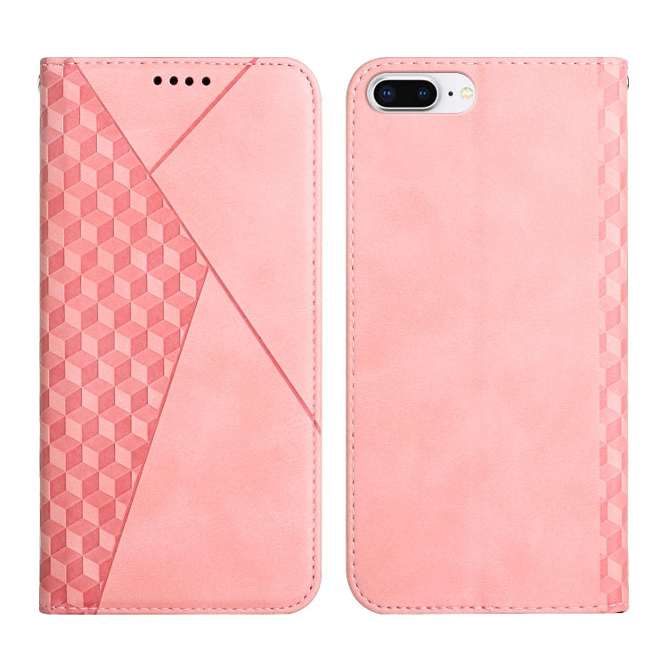 Diamond Pattern Splicing Skin Feel Magnetic Horizontal Flip Leather Case with Card Slots & Holder & Wallet – Magnetic, Card Slot, Flip, For iPhone XS Max, For iPhone SE 2022 / SE 2020 / 7 / 8 / 6, For iPhone 7 Plus / 8 Plus For iPhone 7 Plus 8 Plus Rose Gold