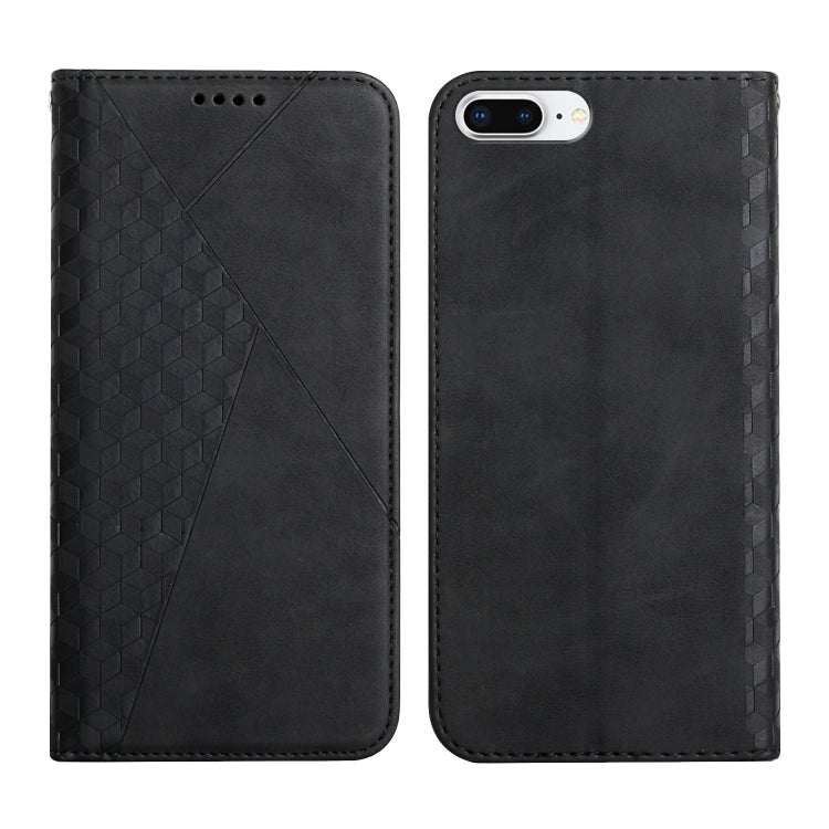Diamond Pattern Splicing Skin Feel Magnetic Horizontal Flip Leather Case with Card Slots & Holder & Wallet – Magnetic, Card Slot, Flip, For iPhone XS Max, For iPhone SE 2022 / SE 2020 / 7 / 8 / 6, For iPhone 7 Plus / 8 Plus For iPhone 7 Plus 8 Plus Black