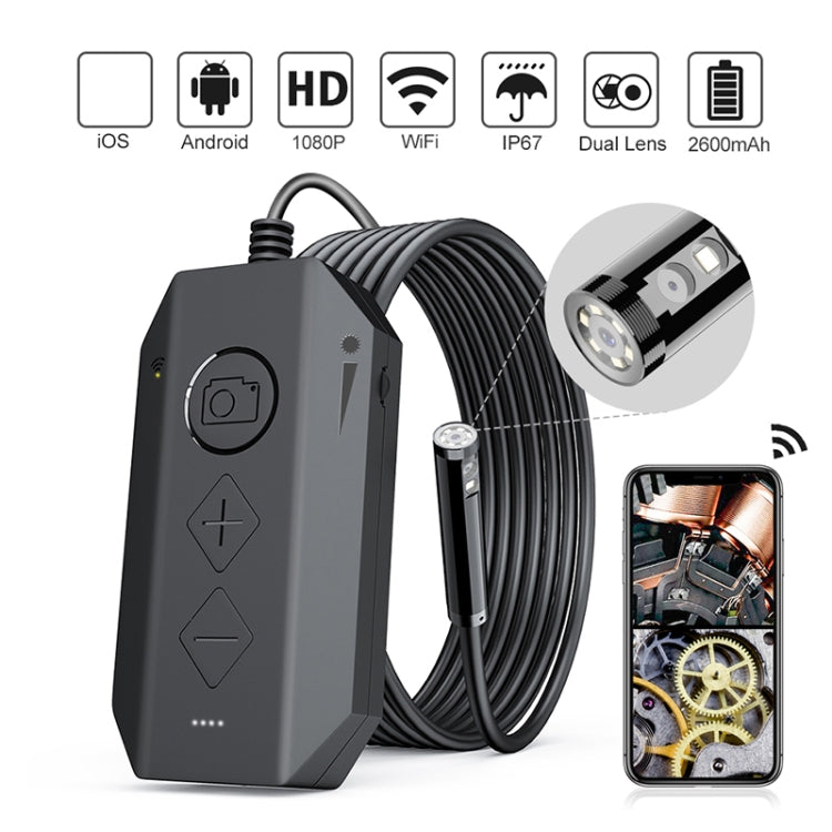 Y17 5MP 12mm Dual-lens HD Autofocus WiFi Industrial Digital Endoscope Zoomable Snake Camera, 3.5m Hard Cable, 5m Hard Cable, 10m Hard Cable – Waterproof