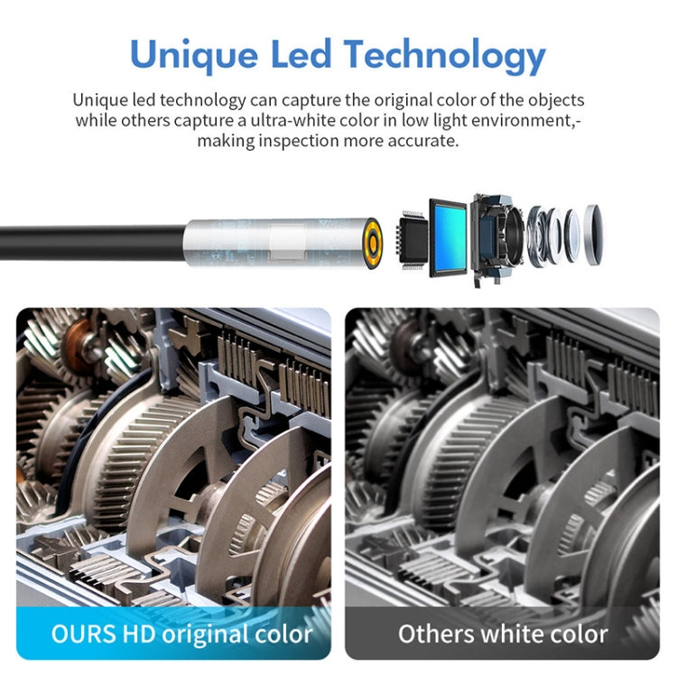 Y17 5MP 12mm Dual-lens HD Autofocus WiFi Industrial Digital Endoscope Zoomable Snake Camera, 3.5m Hard Cable, 5m Hard Cable, 10m Hard Cable – Waterproof