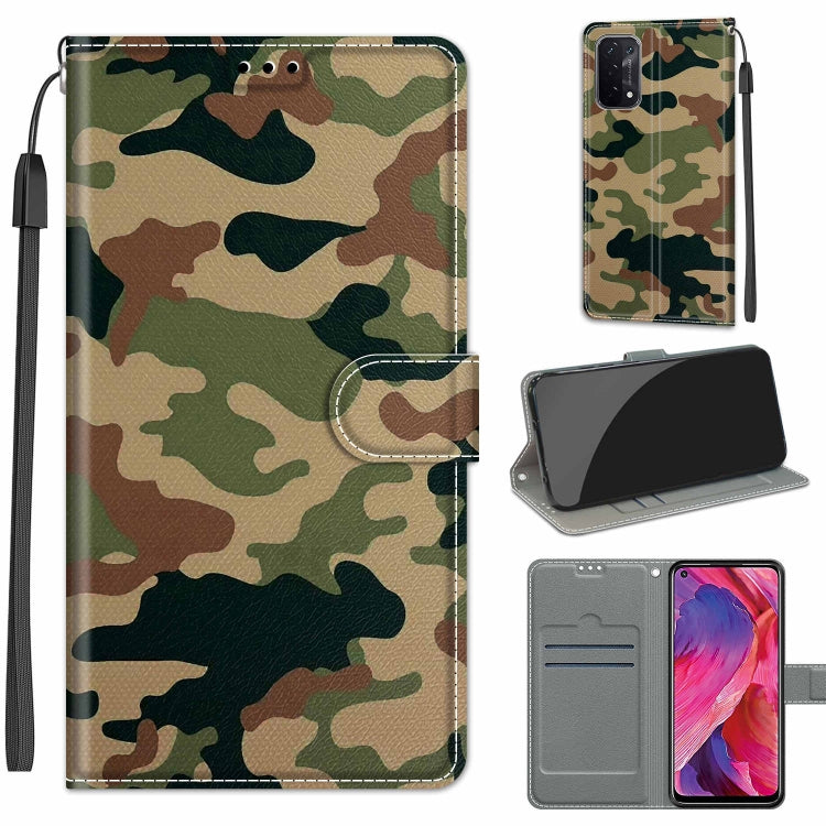 Voltage Coloured Drawing Magnetic Clasp Horizontal Flip PU Leather Case with Holder & Card Slots – Magnetic, Card Slot, Flip, For OPPO A93 5G / A93s 5G / A54 5G / A74 5G For OPPO A93 5G A93s 5G A54 5G A74 5G C12 Green Yellow Camouflage