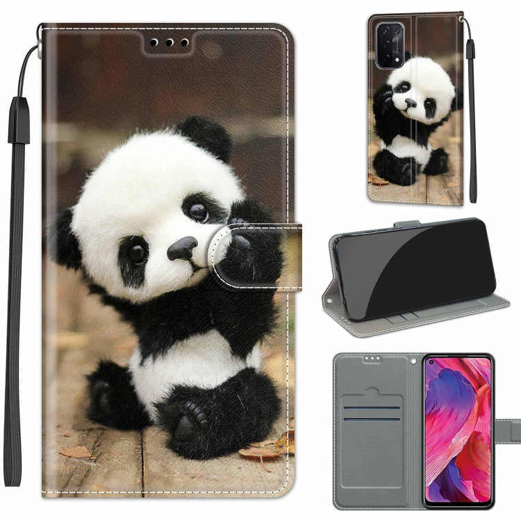 Voltage Coloured Drawing Magnetic Clasp Horizontal Flip PU Leather Case with Holder & Card Slots – Magnetic, Card Slot, Flip, For OPPO A93 5G / A93s 5G / A54 5G / A74 5G For OPPO A93 5G A93s 5G A54 5G A74 5G C18 Wood Board Panda