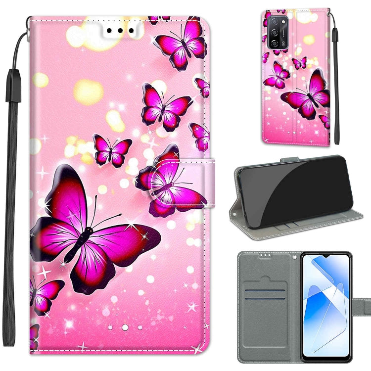 Voltage Coloured Drawing Magnetic Clasp Horizontal Flip PU Leather Case with Holder & Card Slots – Magnetic, Card Slot, Flip, For OPPO A54 4G / A16 4G / A53s 5G / A55 5G For OPPO A54 4G A16 4G A53s 5G A55 5G C03 Gradient Pink Flying Butterflies