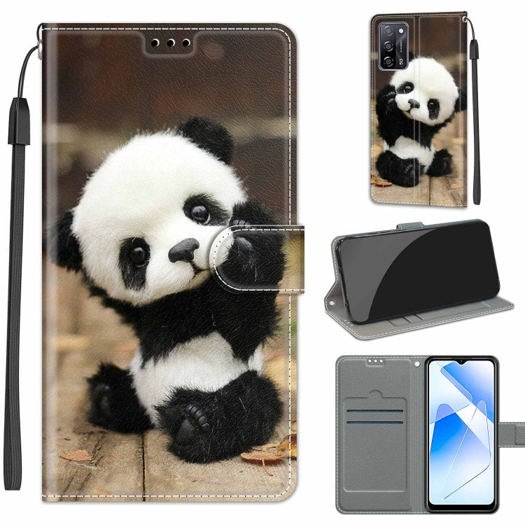 Voltage Coloured Drawing Magnetic Clasp Horizontal Flip PU Leather Case with Holder & Card Slots – Magnetic, Card Slot, Flip, For OPPO A54 4G / A16 4G / A53s 5G / A55 5G For OPPO A54 4G A16 4G A53s 5G A55 5G C18 Wood Board Panda