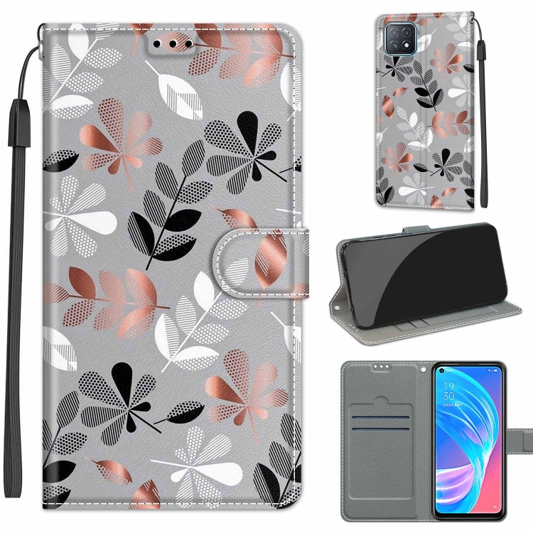 Voltage Coloured Drawing Magnetic Clasp Horizontal Flip PU Leather Case with Holder & Card Slots – Magnetic, Card Slot, Flip, For OPPO A72 5G / A73 5G / A53 5G For OPPO A72 5G A73 5G A53 5G C19 Material Flower