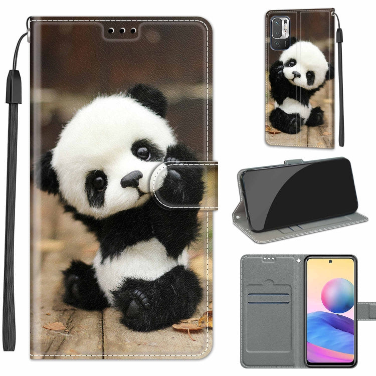 Voltage Coloured Drawing Magnetic Clasp Horizontal Flip PU Leather Case with Holder & Card Slots – Magnetic, Card Slot, Flip, For Xiaomi Redmi Note 10 5G For Xiaomi Redmi Note 10 5G C18 Wood Board Panda