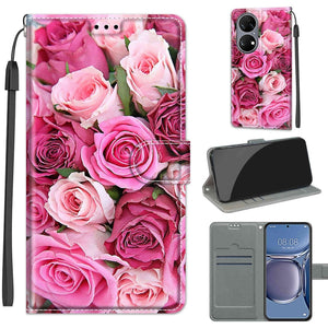 C17 Green Leaf Pink Rose