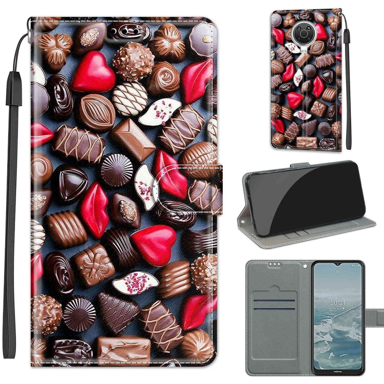 Voltage Coloured Drawing Magnetic Clasp Horizontal Flip PU Leather Case with Holder & Card Slots – Magnetic, Card Slot, Flip, For Nokia G20 / G10 / 6.3 For Nokia G20 G10 6.3 C06 Red Lip Chocolate