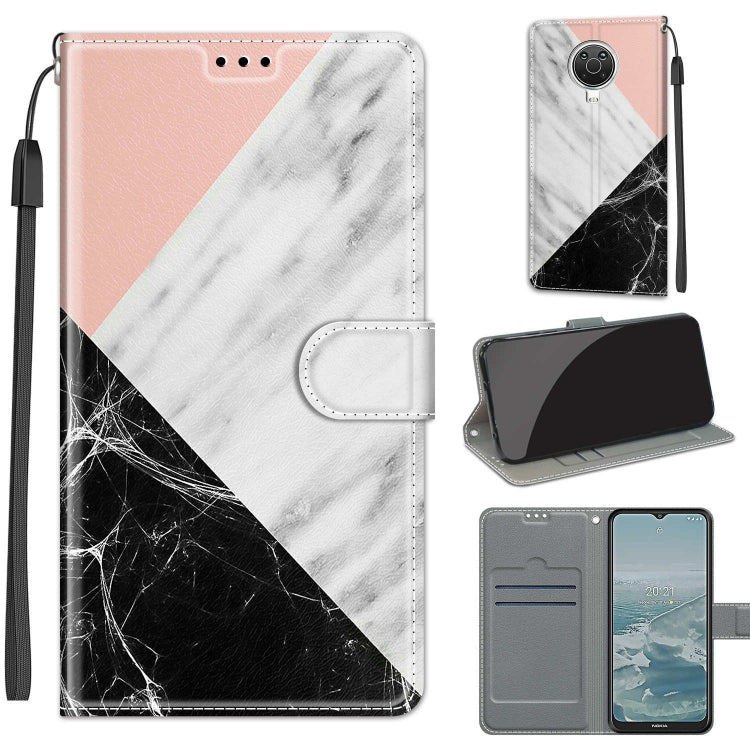 Voltage Coloured Drawing Magnetic Clasp Horizontal Flip PU Leather Case with Holder & Card Slots – Magnetic, Card Slot, Flip, For Nokia G20 / G10 / 6.3 For Nokia G20 G10 6.3 C07 Pink White Black