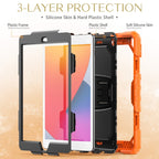 Shockproof Colorful Silica Gel + PC Protective Case with Holder & Shoulder Strap – Shockproof, For iPad 10.2 2021 / 2020 / 2019, For Samsung Galaxy A7 Lite T220 / T225