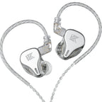 KZ DQ6 3-unit Dynamic HiFi In-Ear Wired Earphone, No Mic, With Mic No Mic Silver