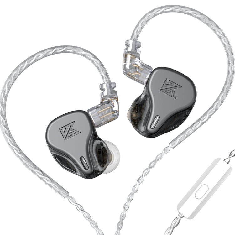 KZ DQ6 3-unit Dynamic HiFi In-Ear Wired Earphone, No Mic, With Mic – Wear-resistant, Bluetooth With Mic Grey